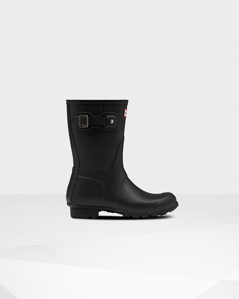 Womens Hunter Original Exploded Logo Texture - Short Rain Boots Black - 2903-UYCLT